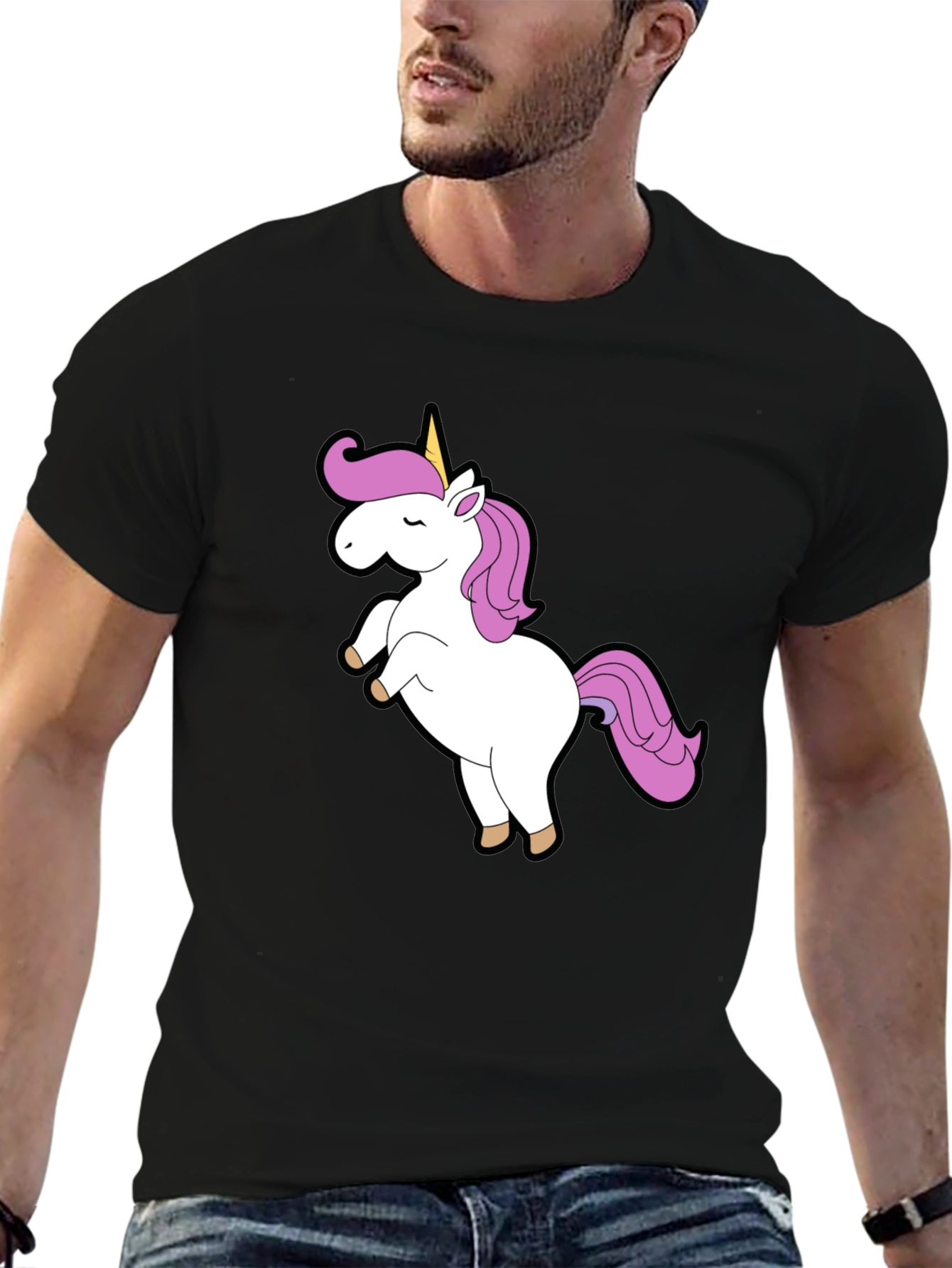 Unicorn Graphic Black T-Shirt