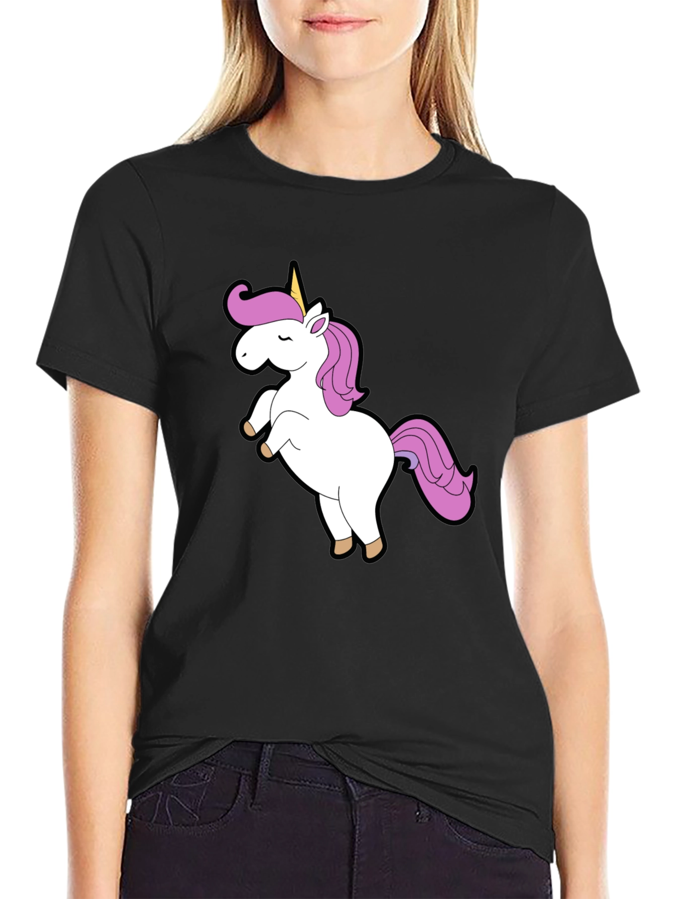 Unicorn Graphic Black T-Shirt