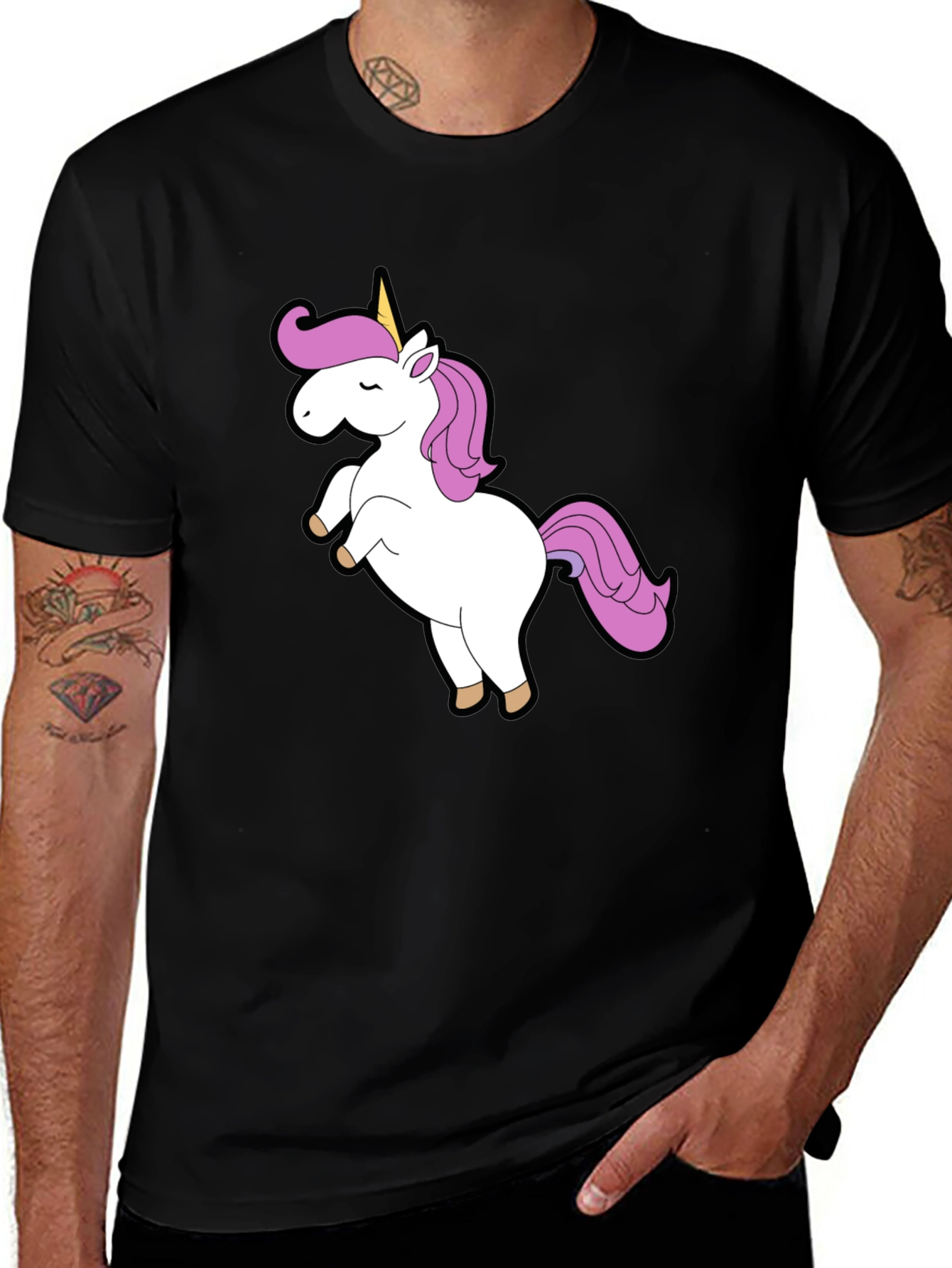 Unicorn Graphic Black T-Shirt