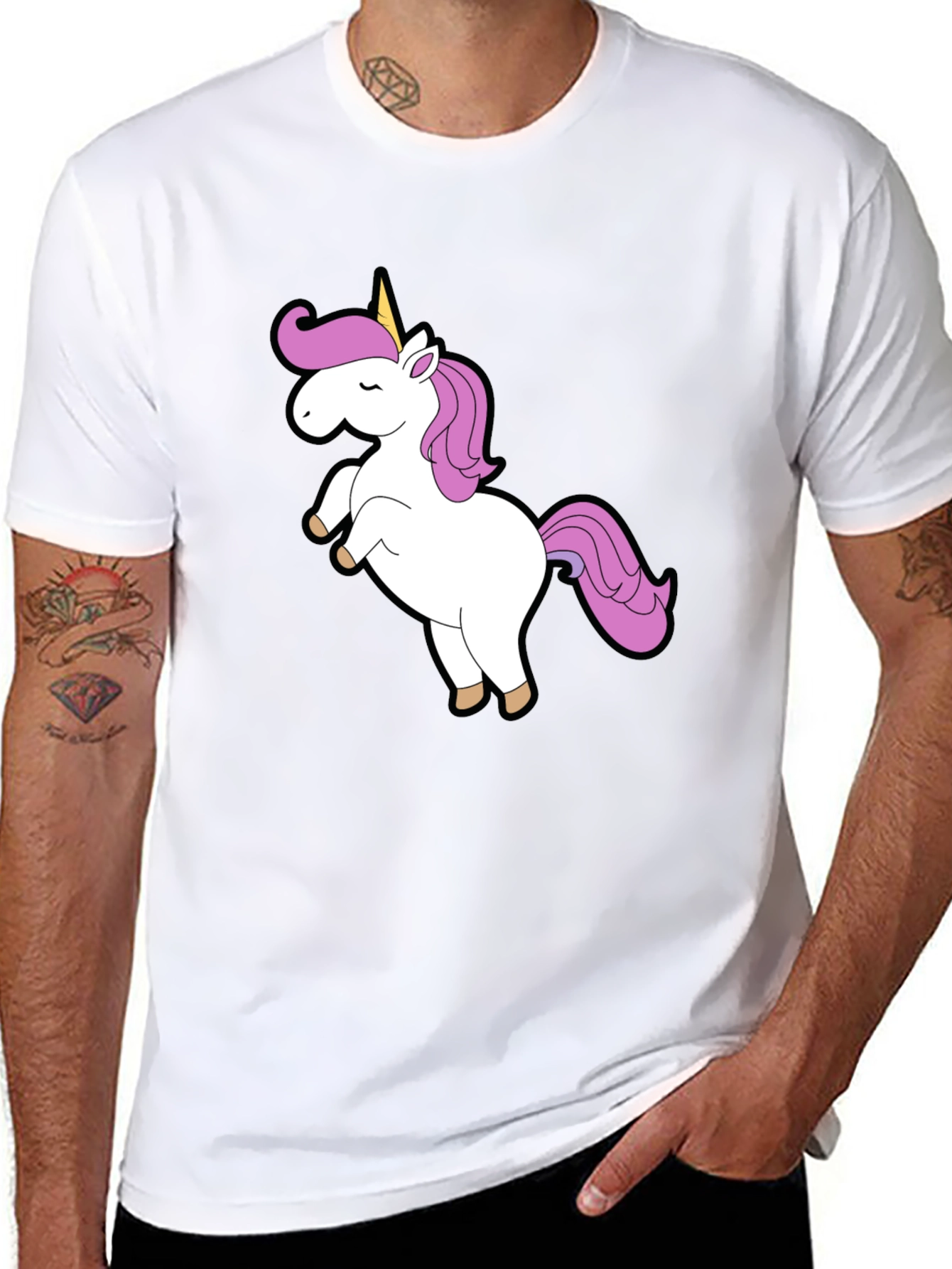 Unicorn Graphic Black T-Shirt