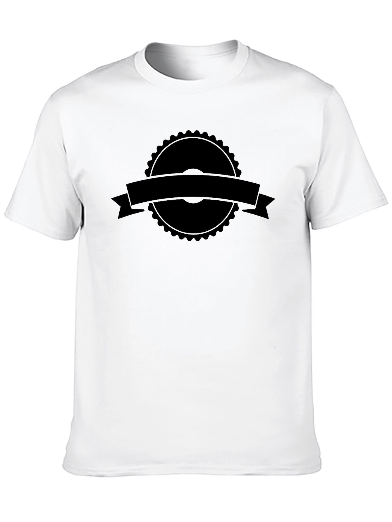 Mens Black Graphic Tee - Customizable Banner Design