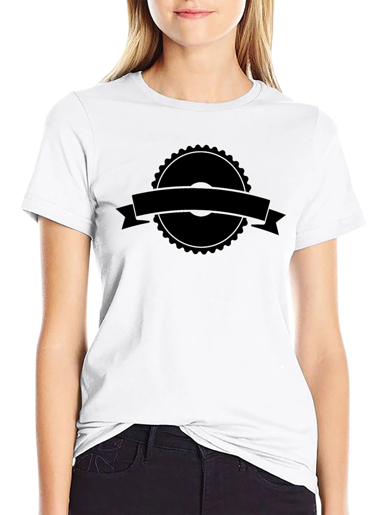 Mens Black Graphic Tee - Customizable Banner Design