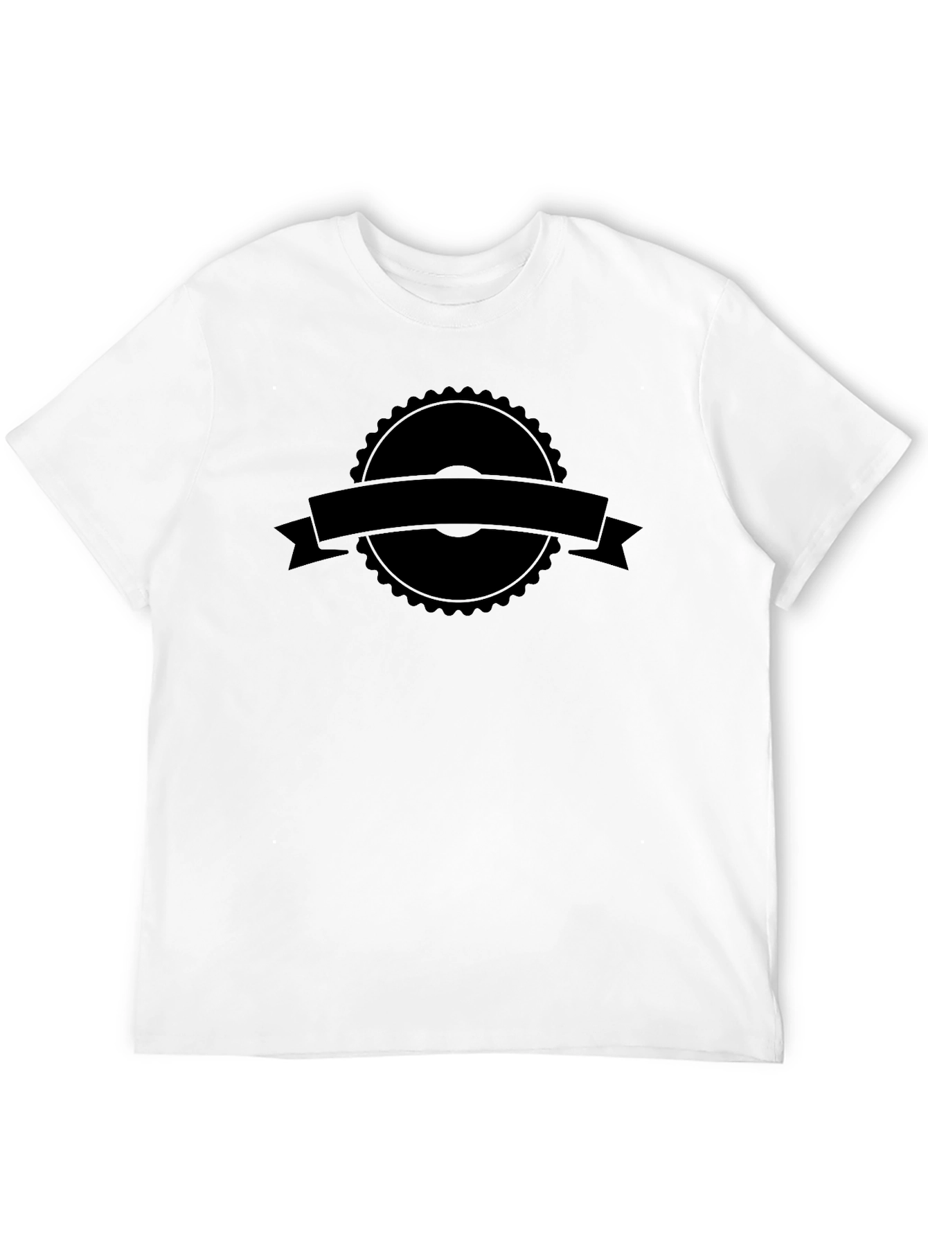 Mens Black Graphic Tee - Customizable Banner Design