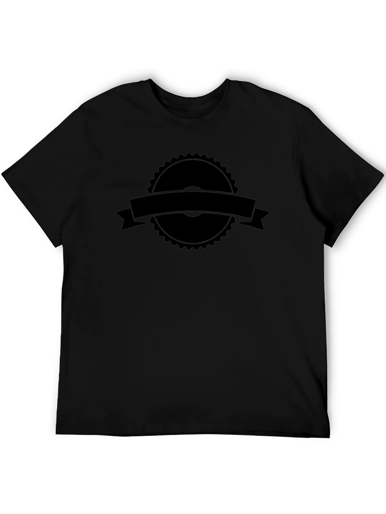 Mens Black Graphic Tee - Customizable Banner Design