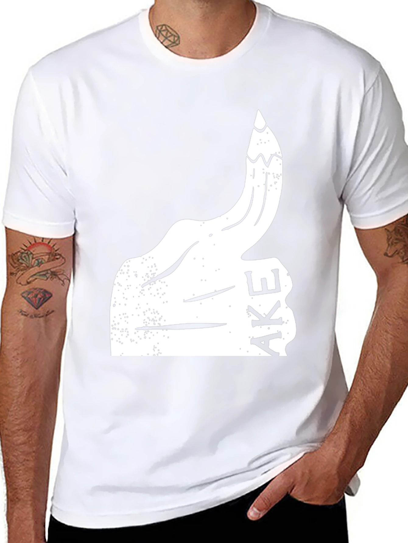Funny Graphic Tee - Thumbs Up Fake