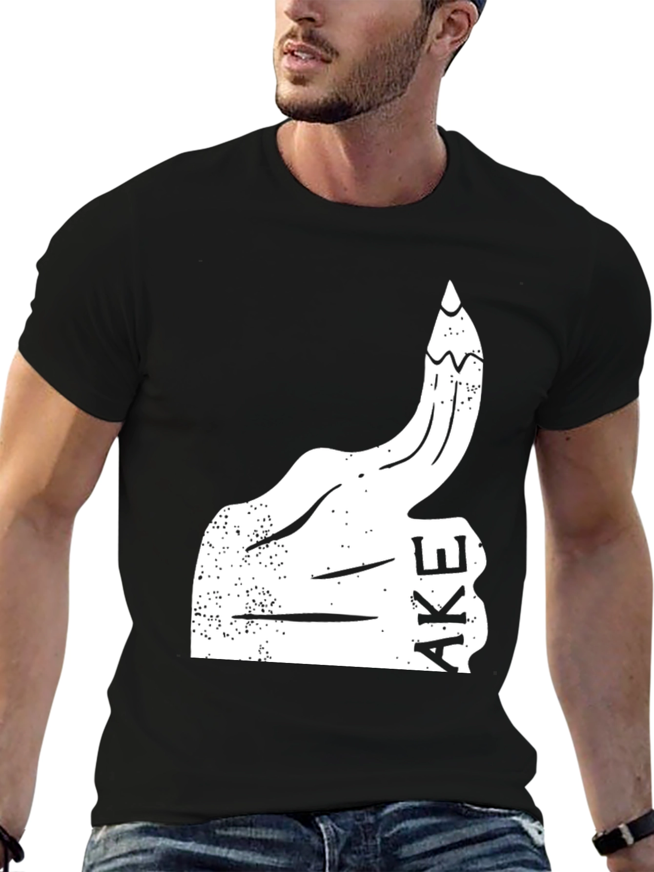 Funny Graphic Tee - Thumbs Up Fake