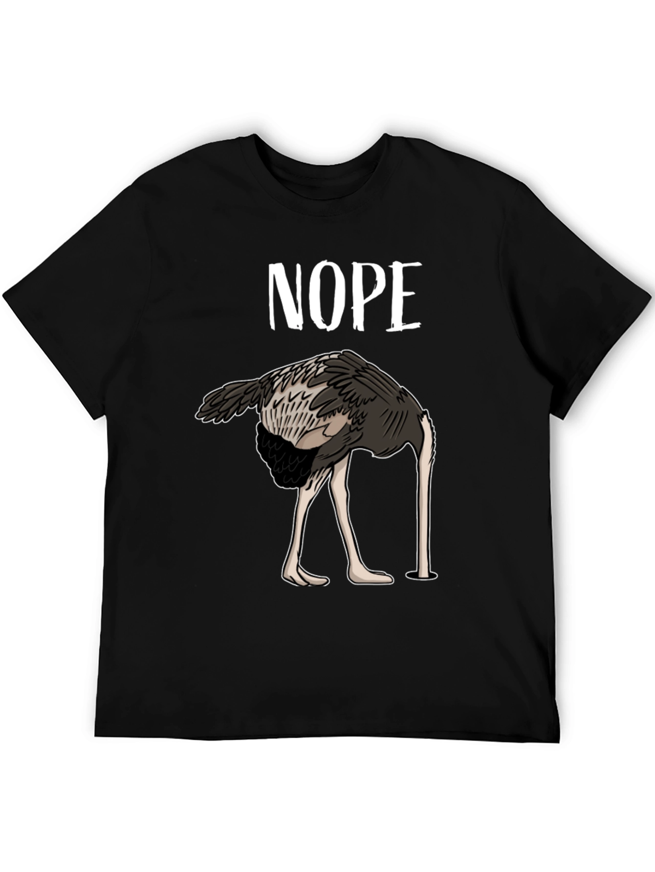 Nope Ostrich T-Shirt Funny Bird Humor Tee