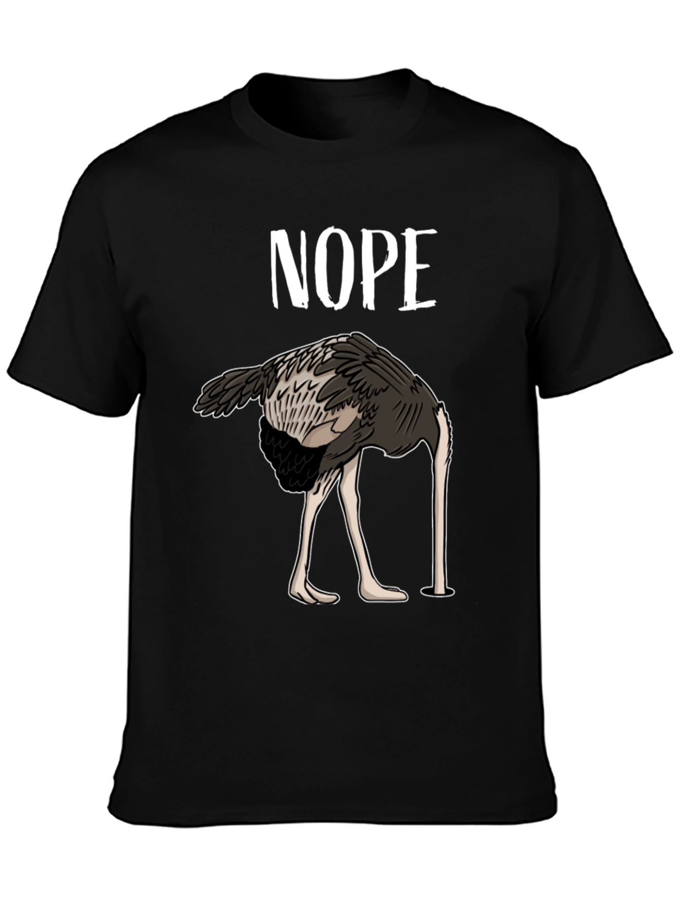 Nope Ostrich T-Shirt Funny Bird Humor Tee