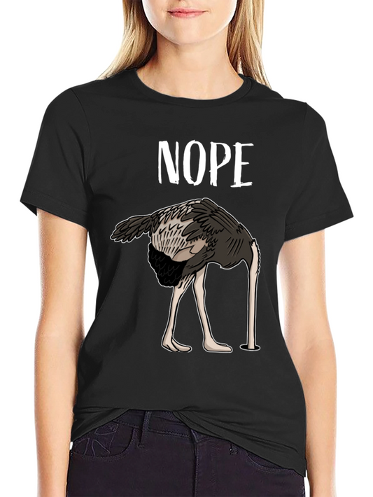 Nope Ostrich T-Shirt Funny Bird Humor Tee