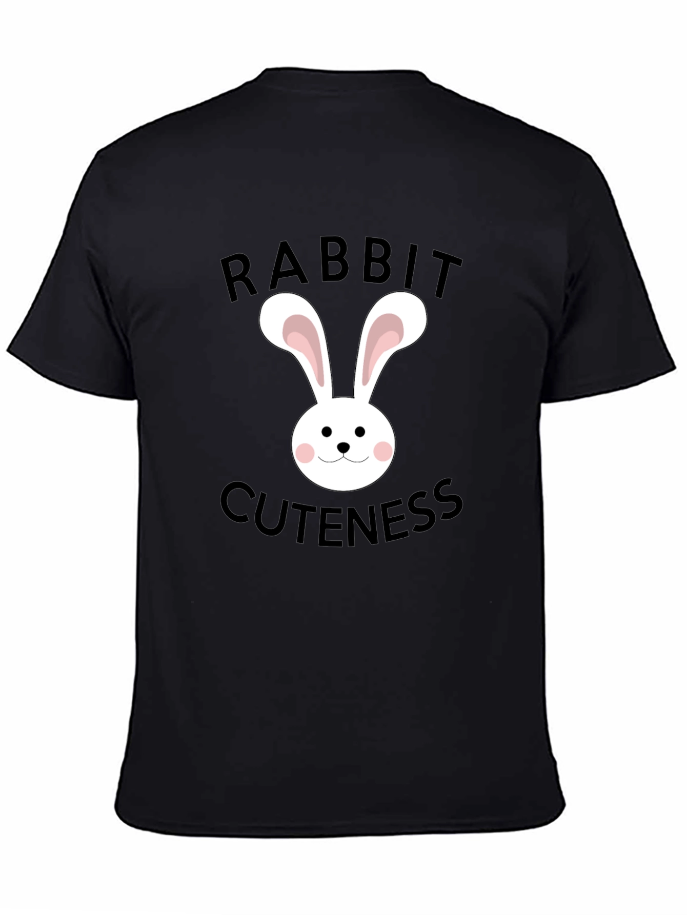 Rabbit Cuteness Black T-Shirt