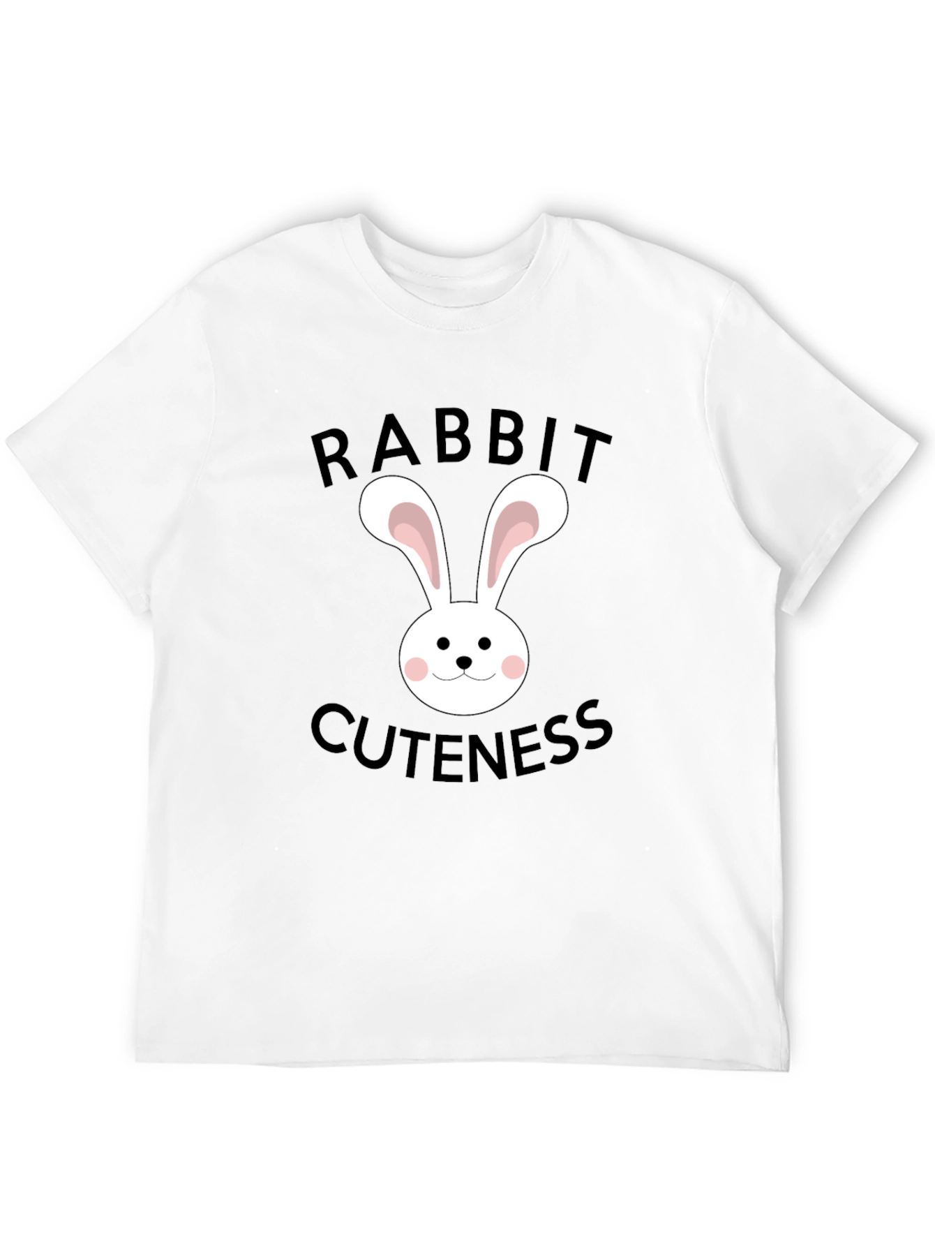 Rabbit Cuteness Black T-Shirt
