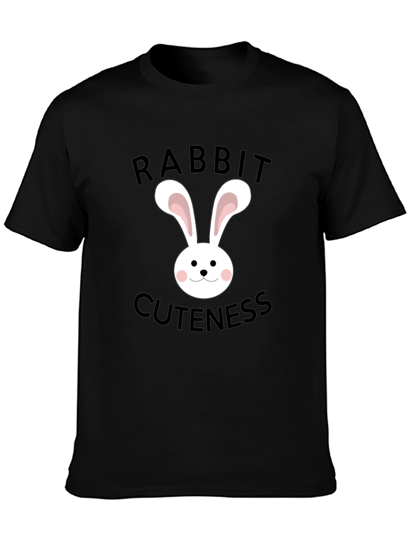 Rabbit Cuteness Black T-Shirt
