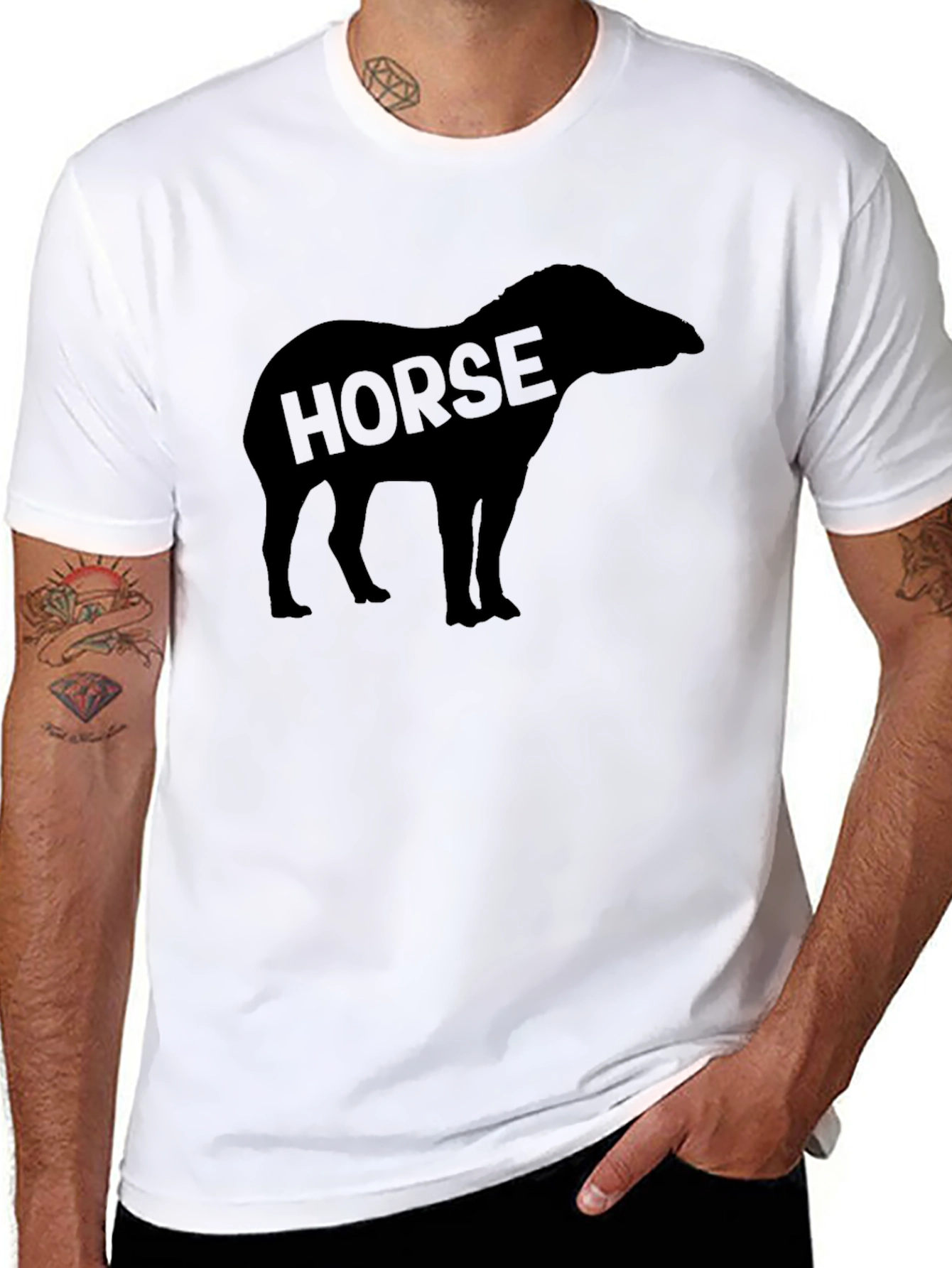 Black Horse Silhouette Graphic Tee
