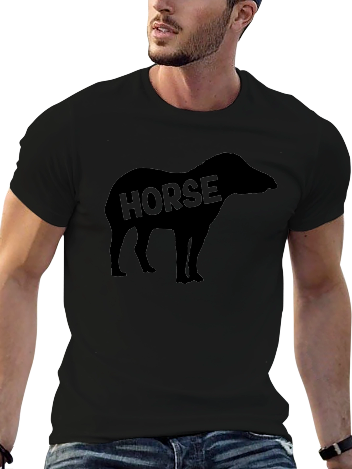 Black Horse Silhouette Graphic Tee