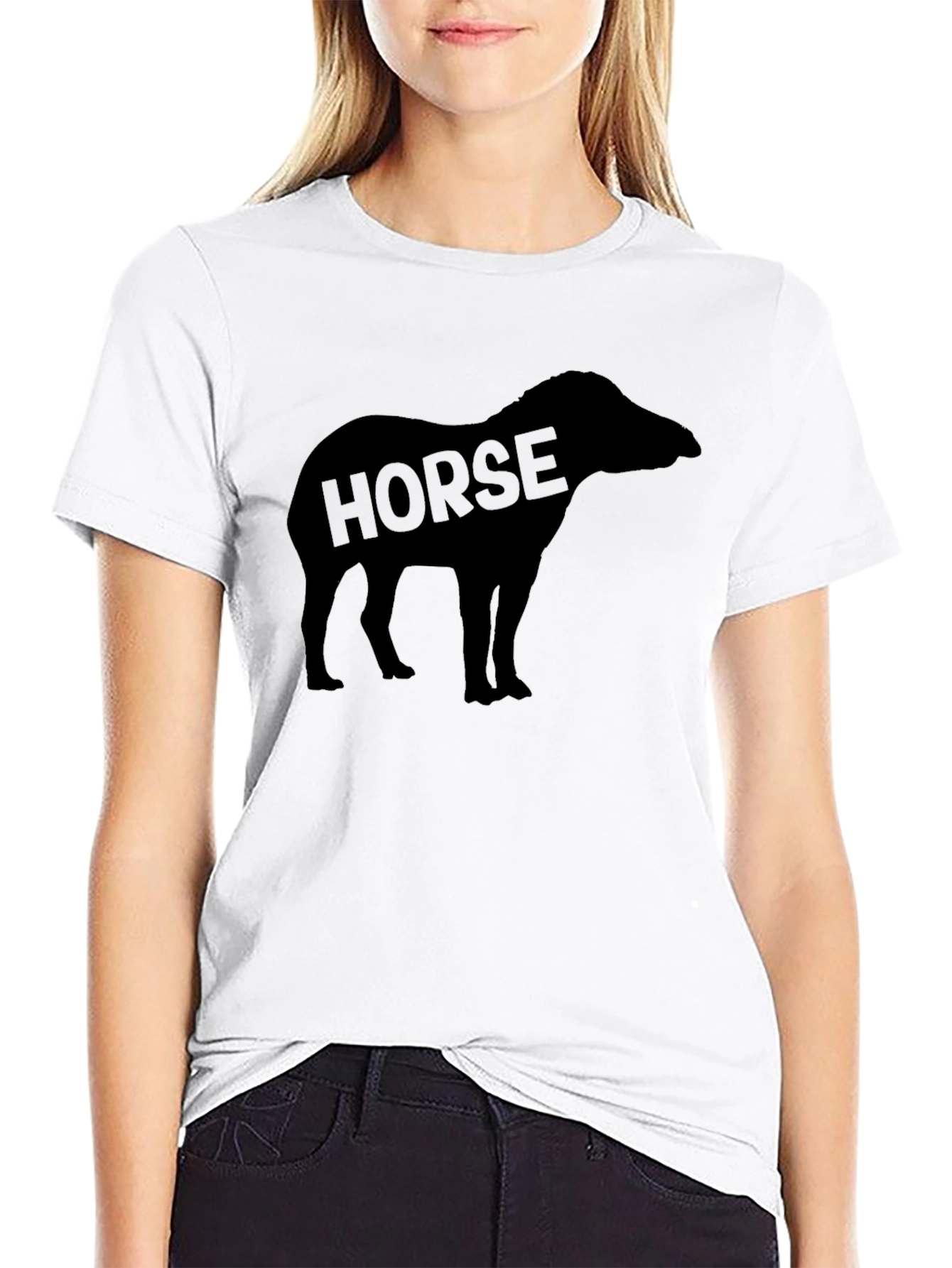 Black Horse Silhouette Graphic Tee