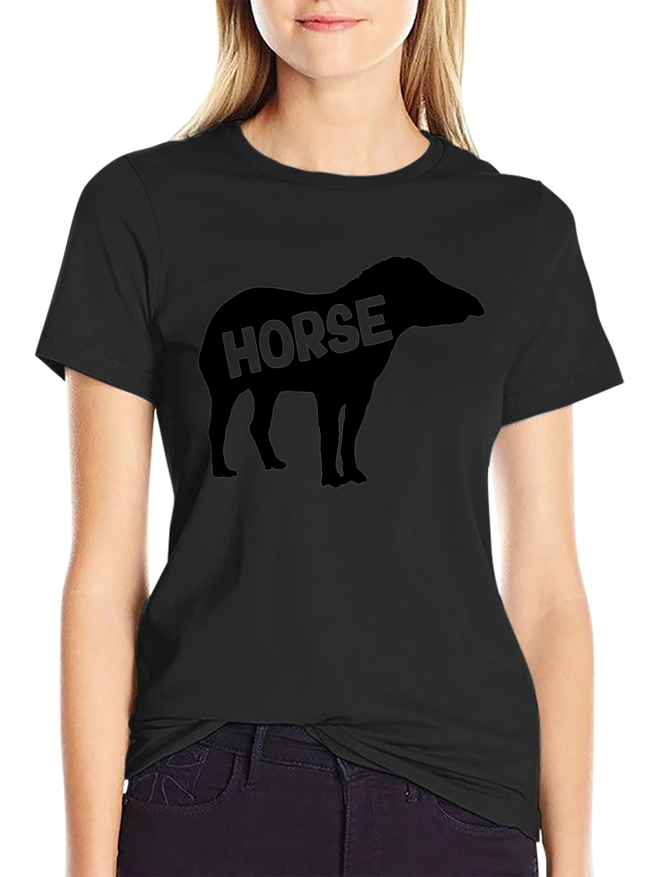 Black Horse Silhouette Graphic Tee