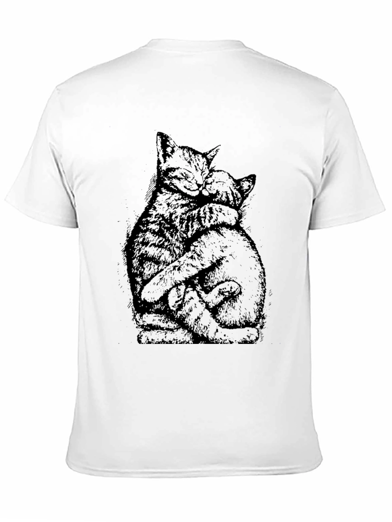 Hugging Cats Graphic Tee - Unisex Black T-Shirt
