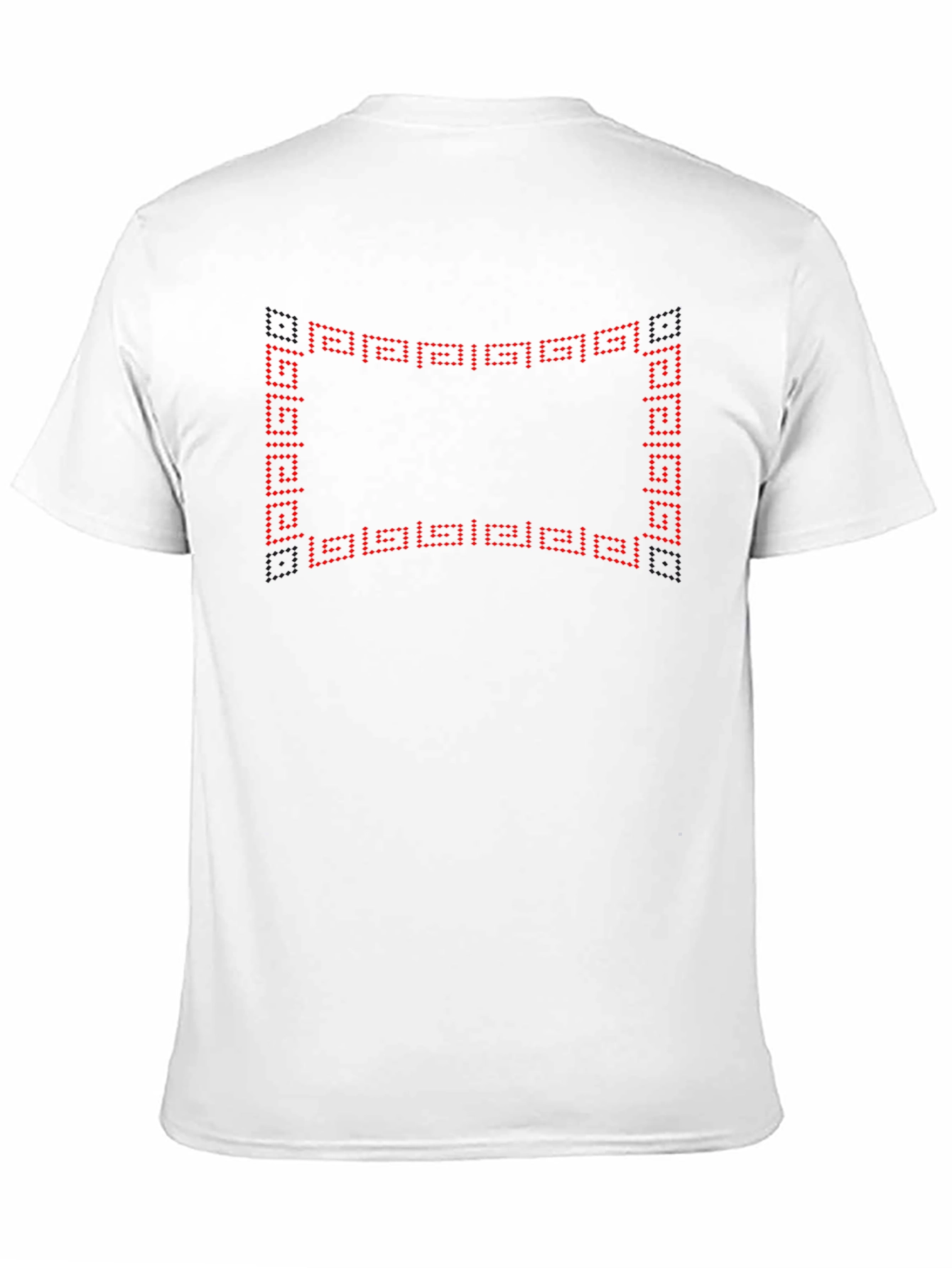 Mens Black Tee with Geometric Frame Design