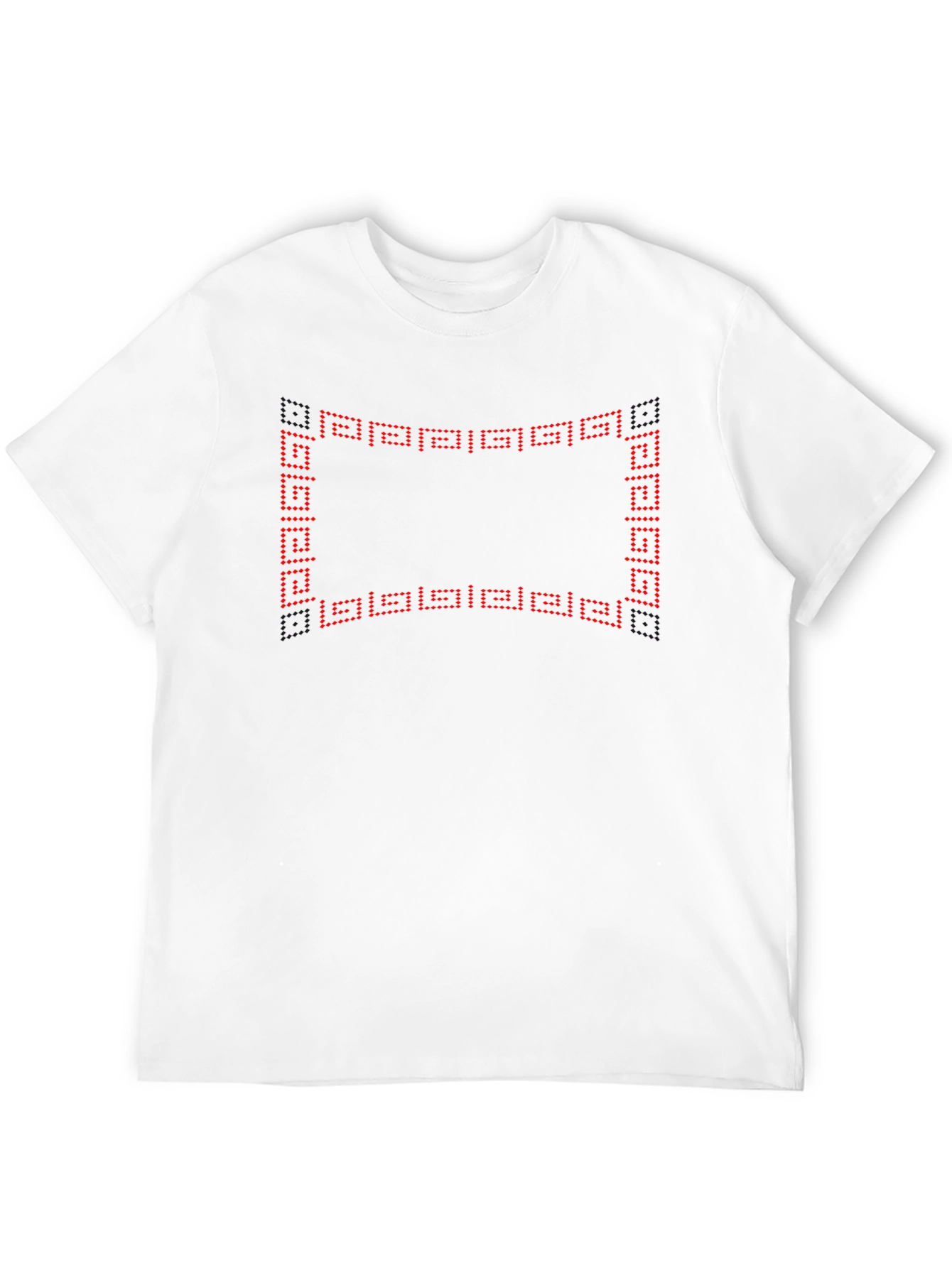 Mens Black Tee with Geometric Frame Design