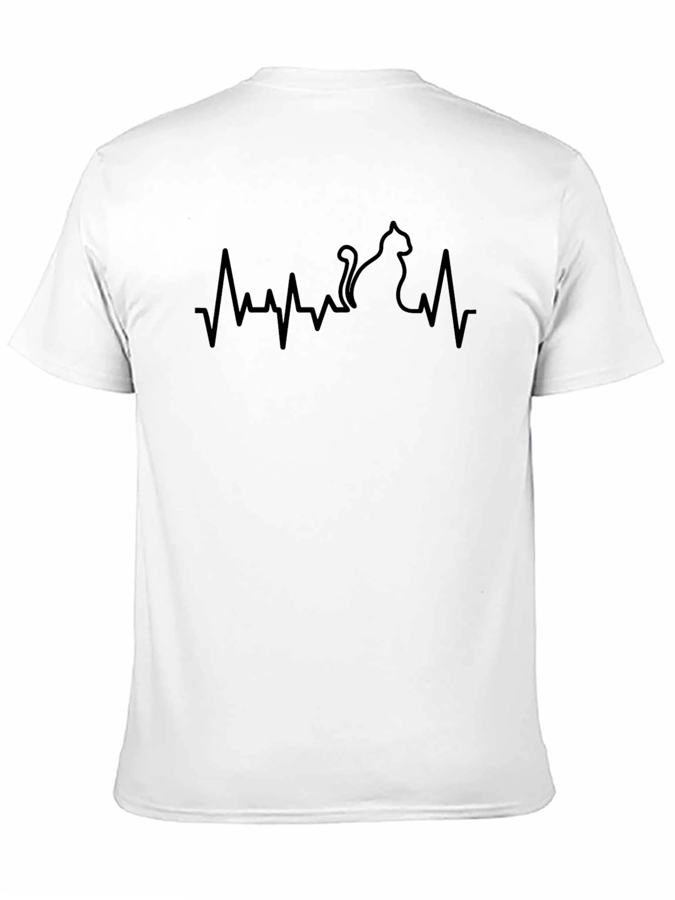 Cat Heartbeat T-Shirt - Relaxed Fit Soft Cotton