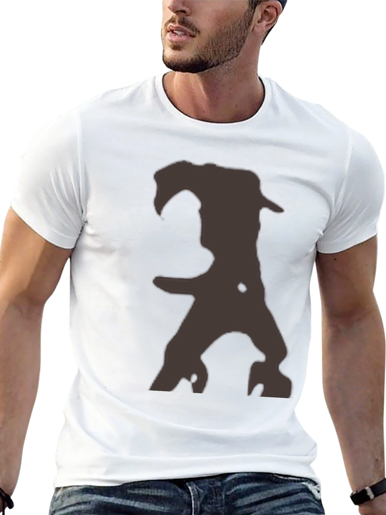 Mens Graphic Print Crew Neck T-Shirt - Black