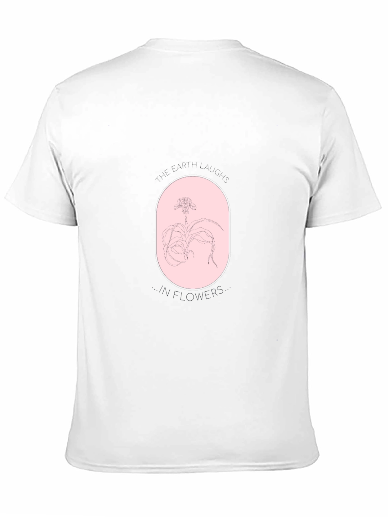 Black T-Shirt with Oval Orchid Design