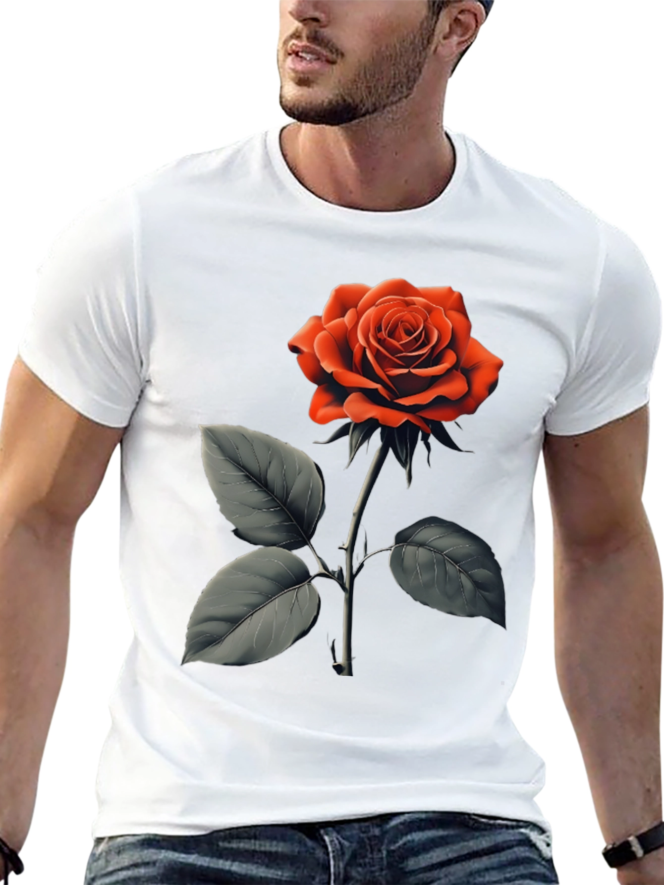 Red Rose Graphic T-Shirt - Classic Floral Design