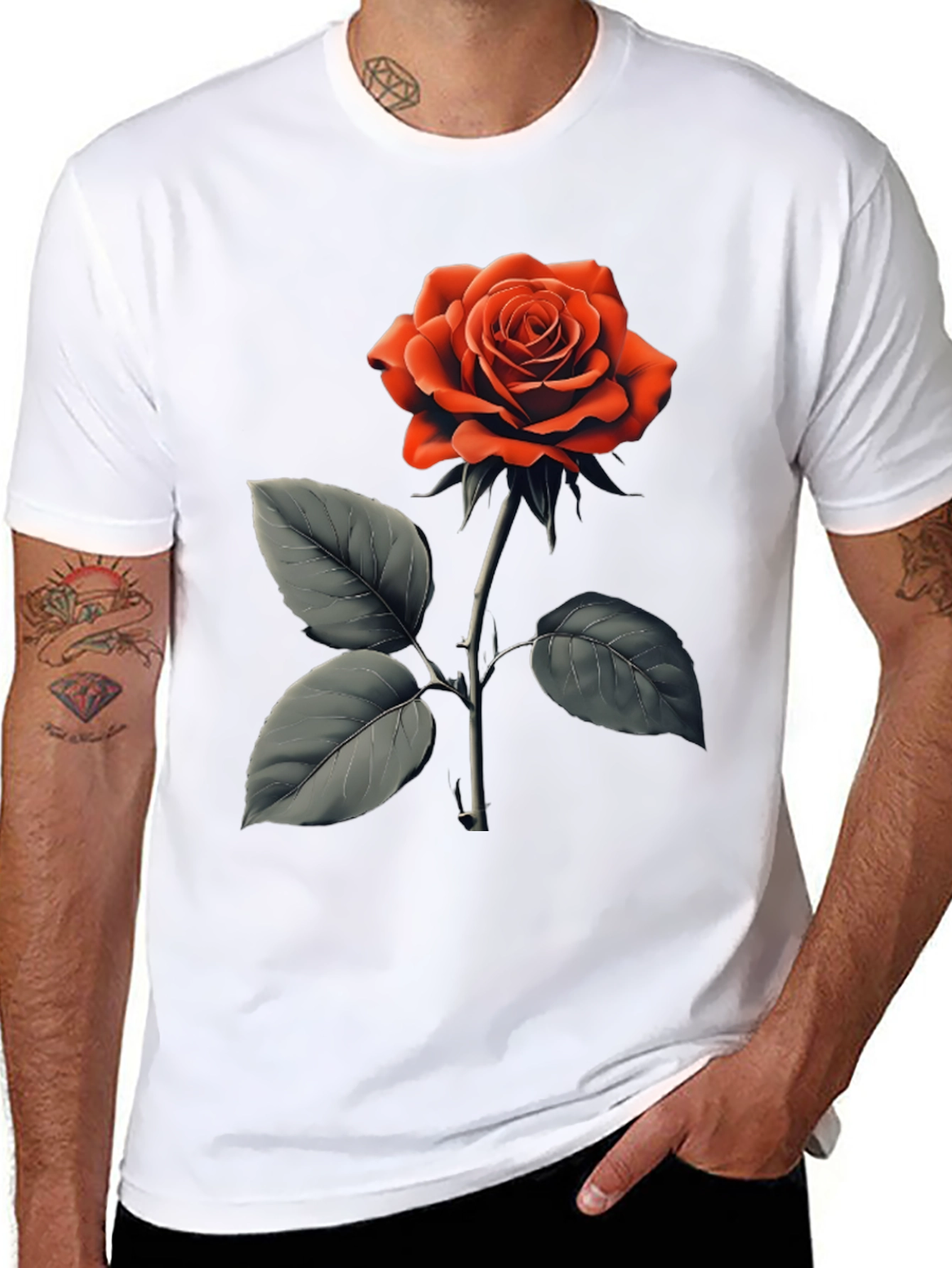 Red Rose Graphic T-Shirt - Classic Floral Design
