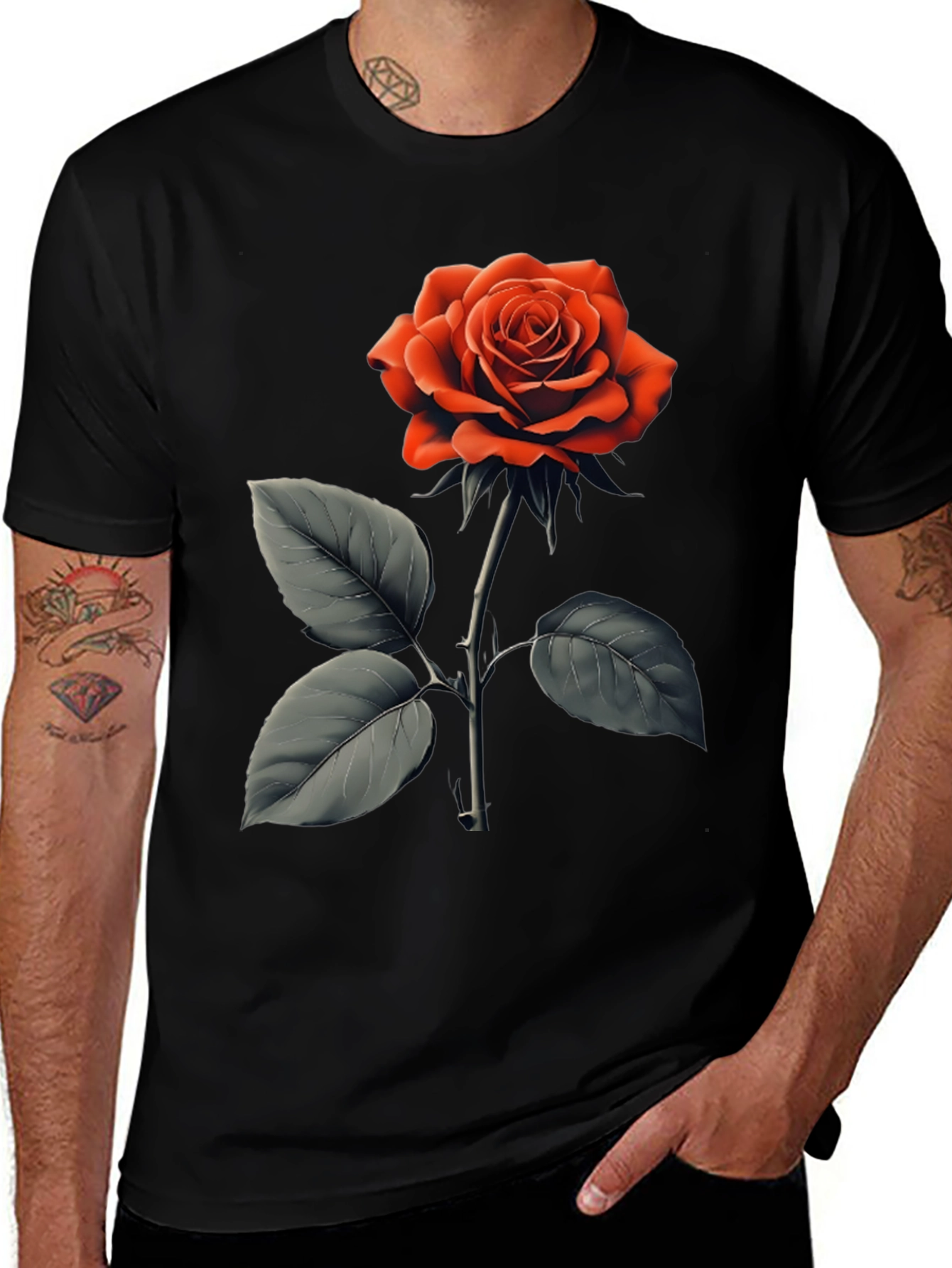 Red Rose Graphic T-Shirt - Classic Floral Design