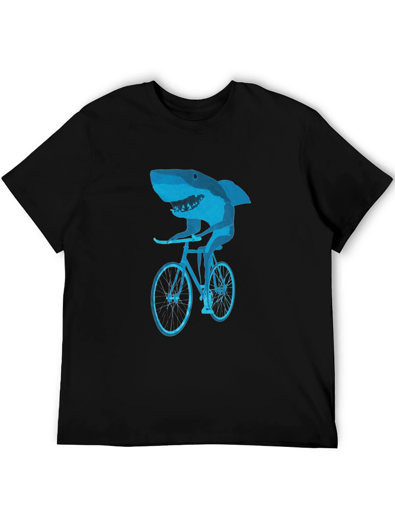 Shark on Bike Graphic Tee - Black
