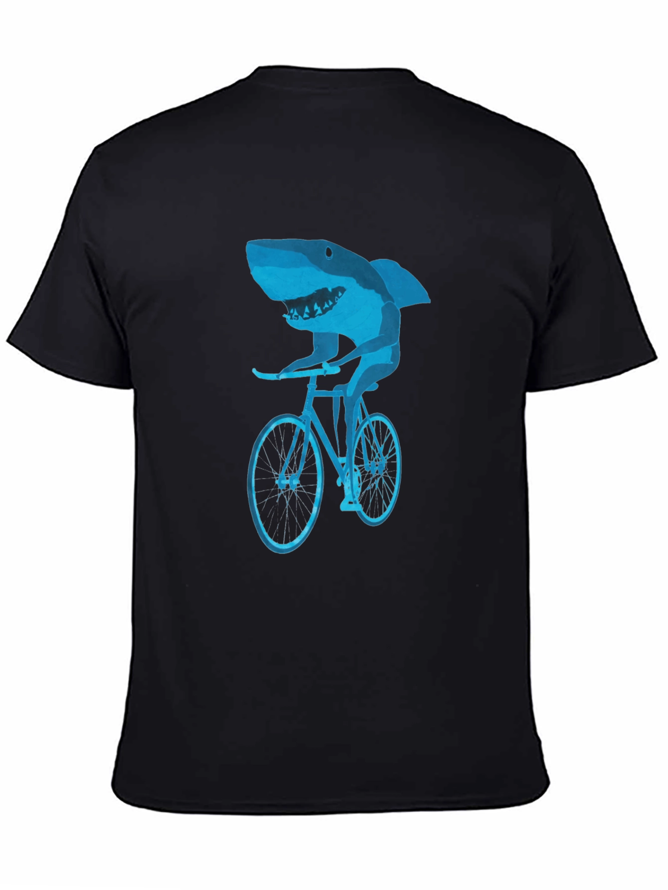 Shark on Bike Graphic Tee - Black
