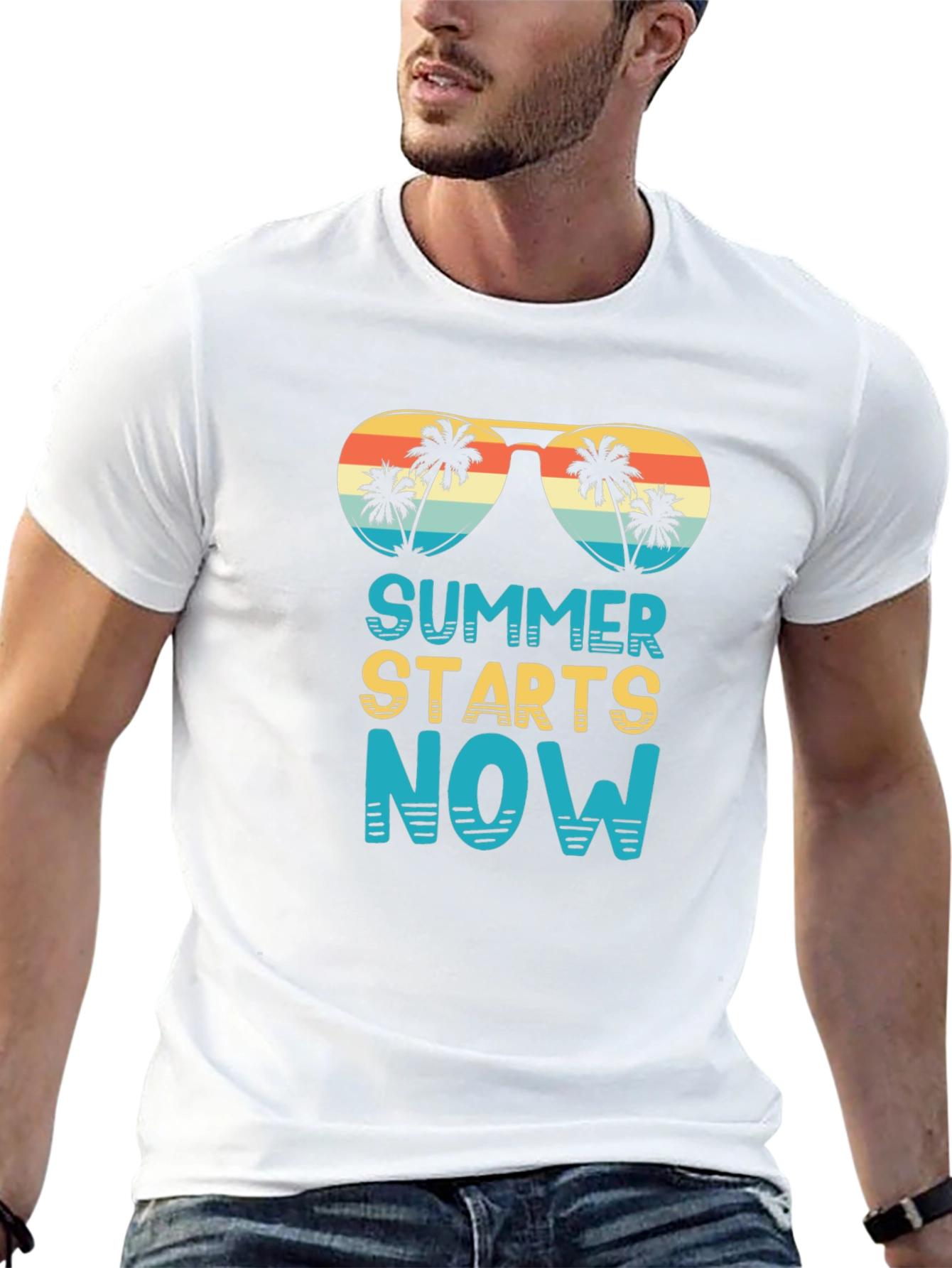 Summer Starts Now T-Shirt - Palm Tree Sunglasses