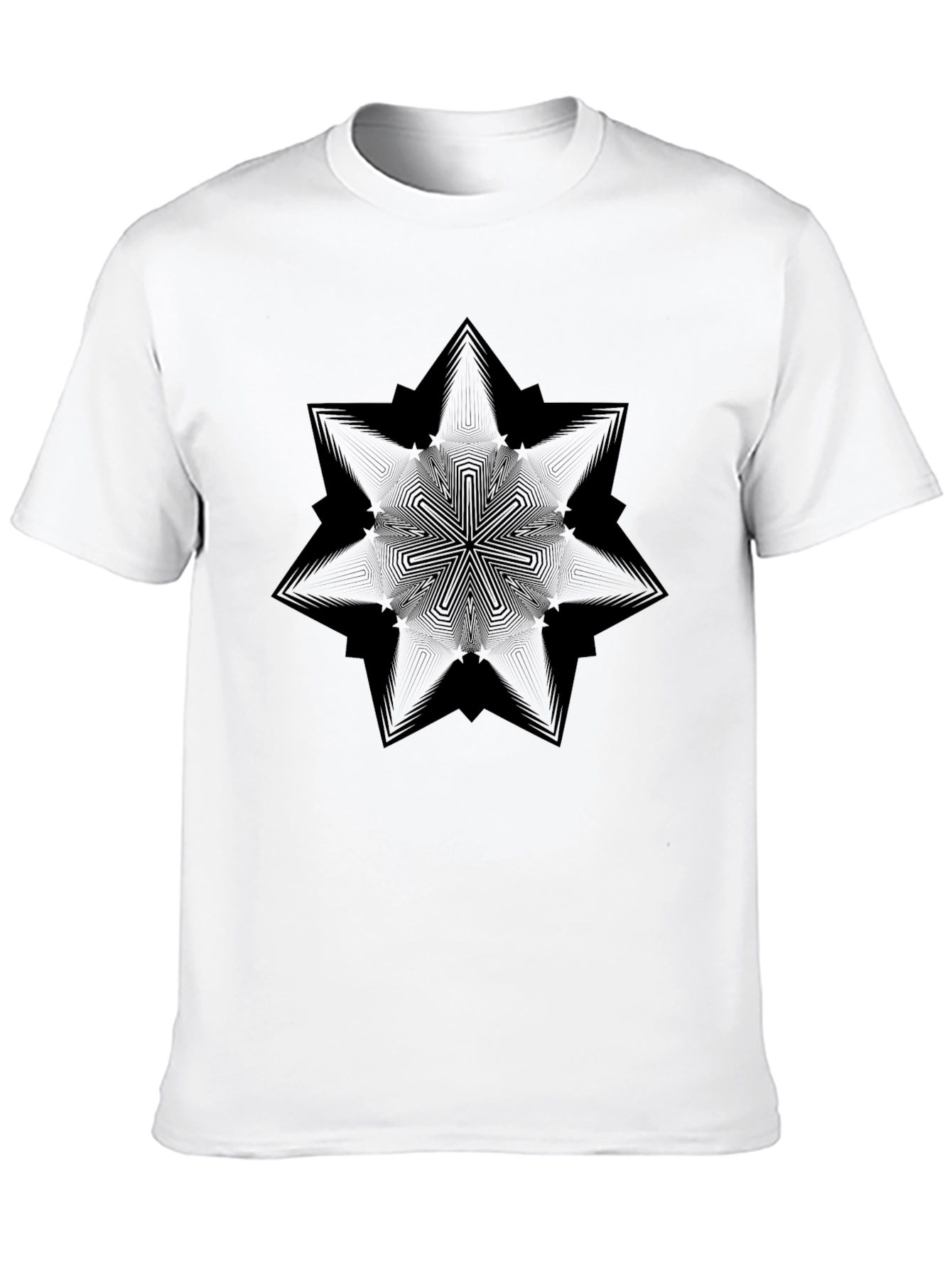 Geometric Star Graphic Tee - Modern Black T-Shirt