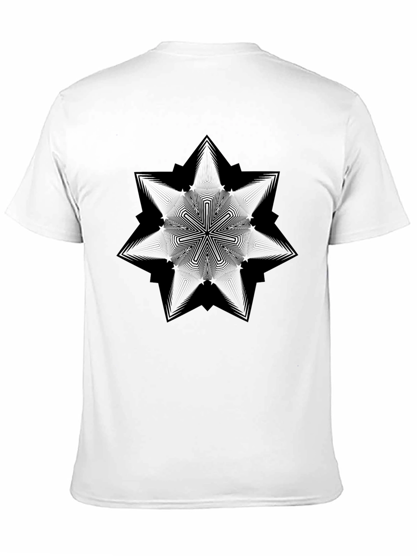 Geometric Star Graphic Tee - Modern Black T-Shirt
