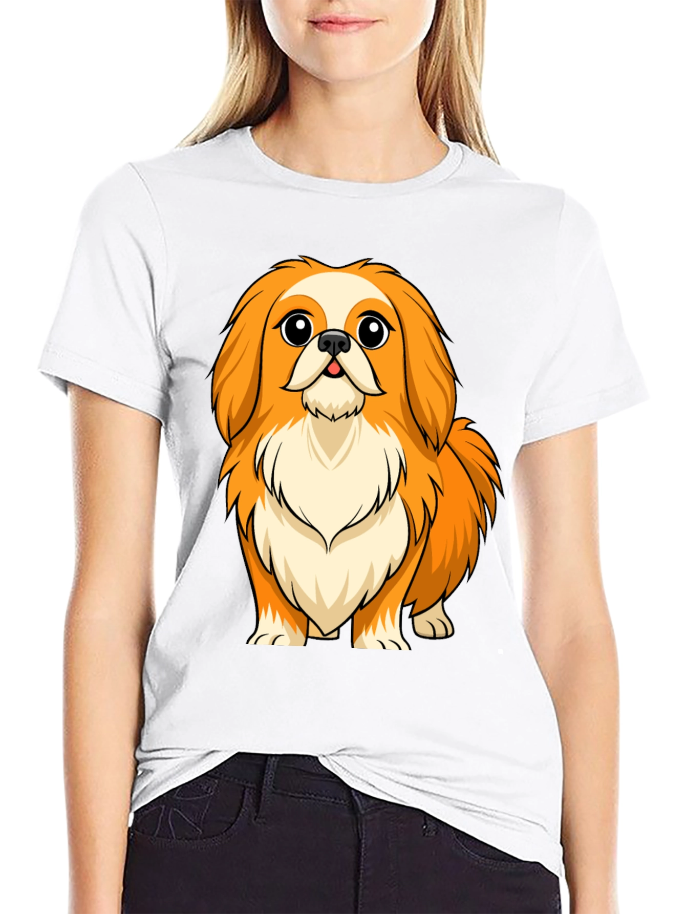 Dog Graphic Tee - Black Crew Neck