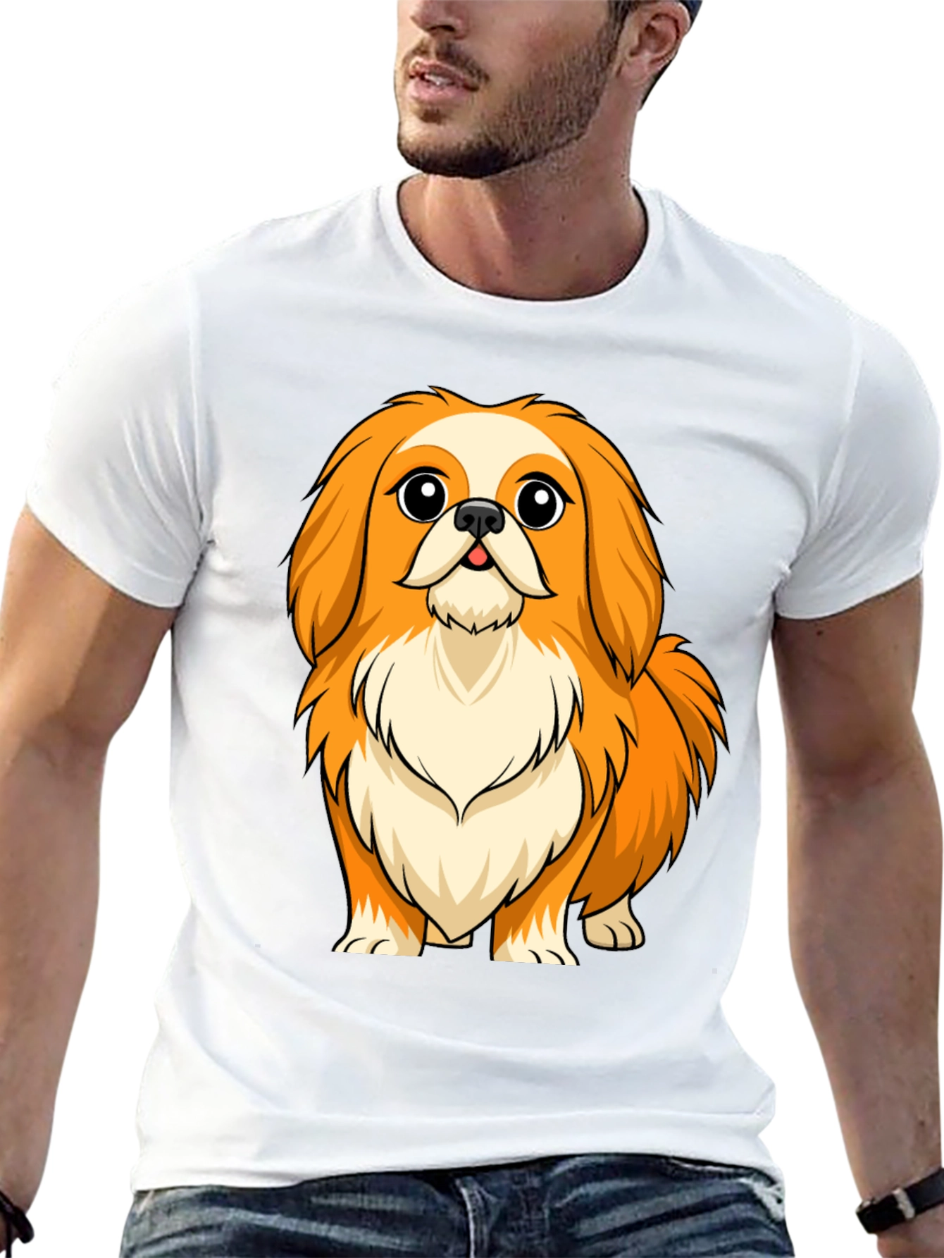 Dog Graphic Tee - Black Crew Neck