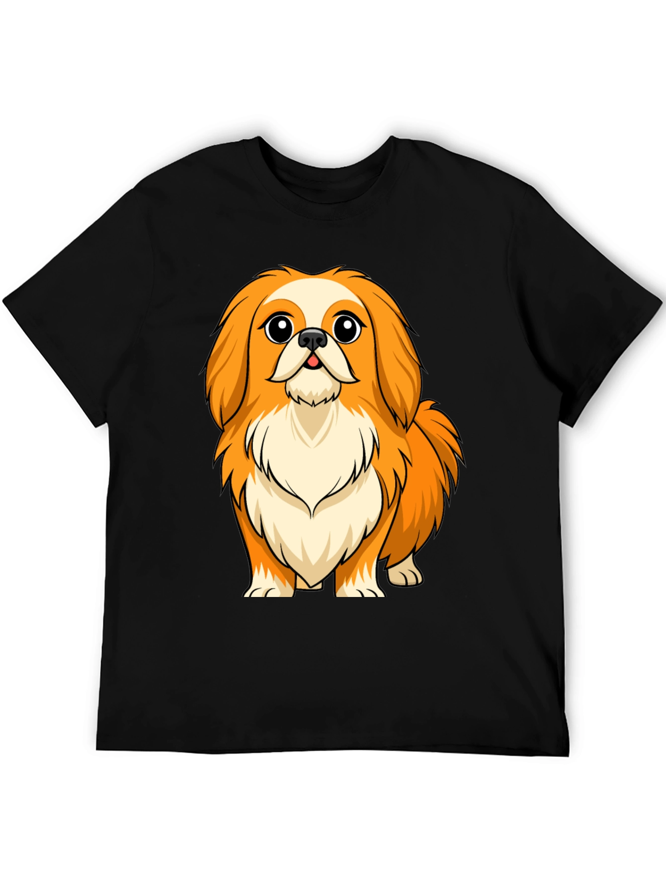 Dog Graphic Tee - Black Crew Neck