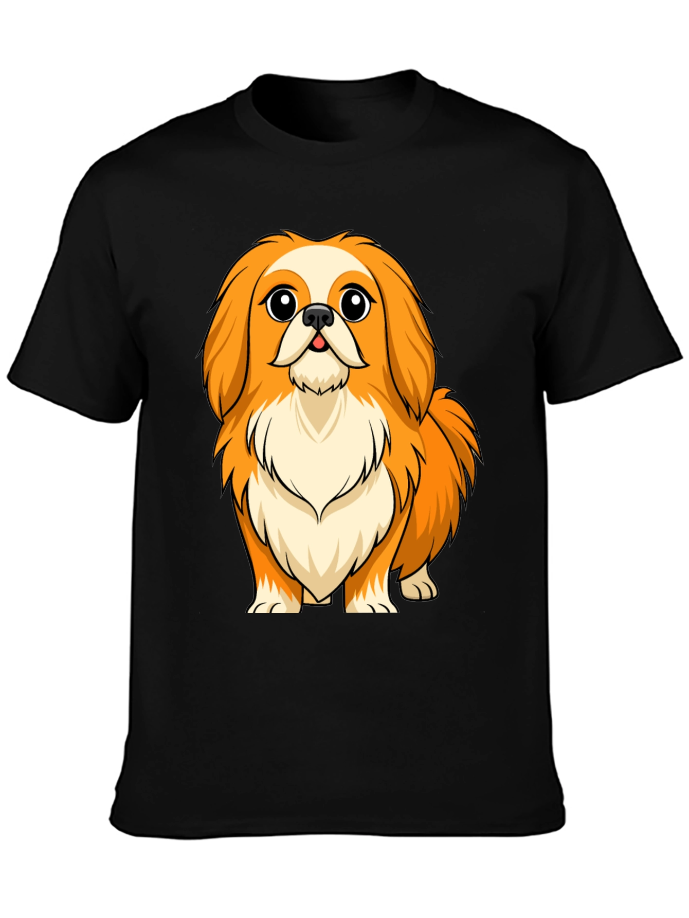Dog Graphic Tee - Black Crew Neck