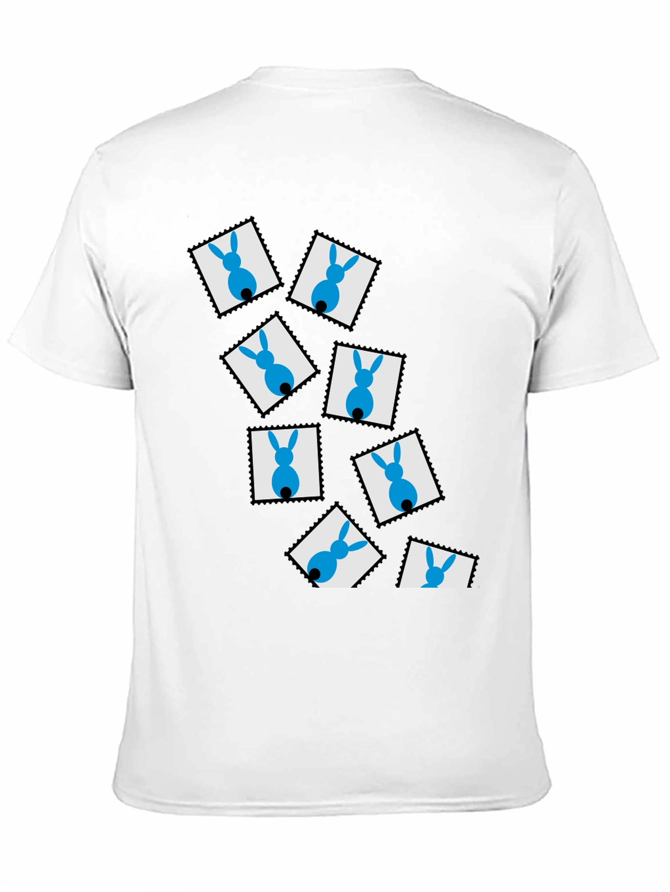 Novelty Bunny Stamp Black T-Shirt