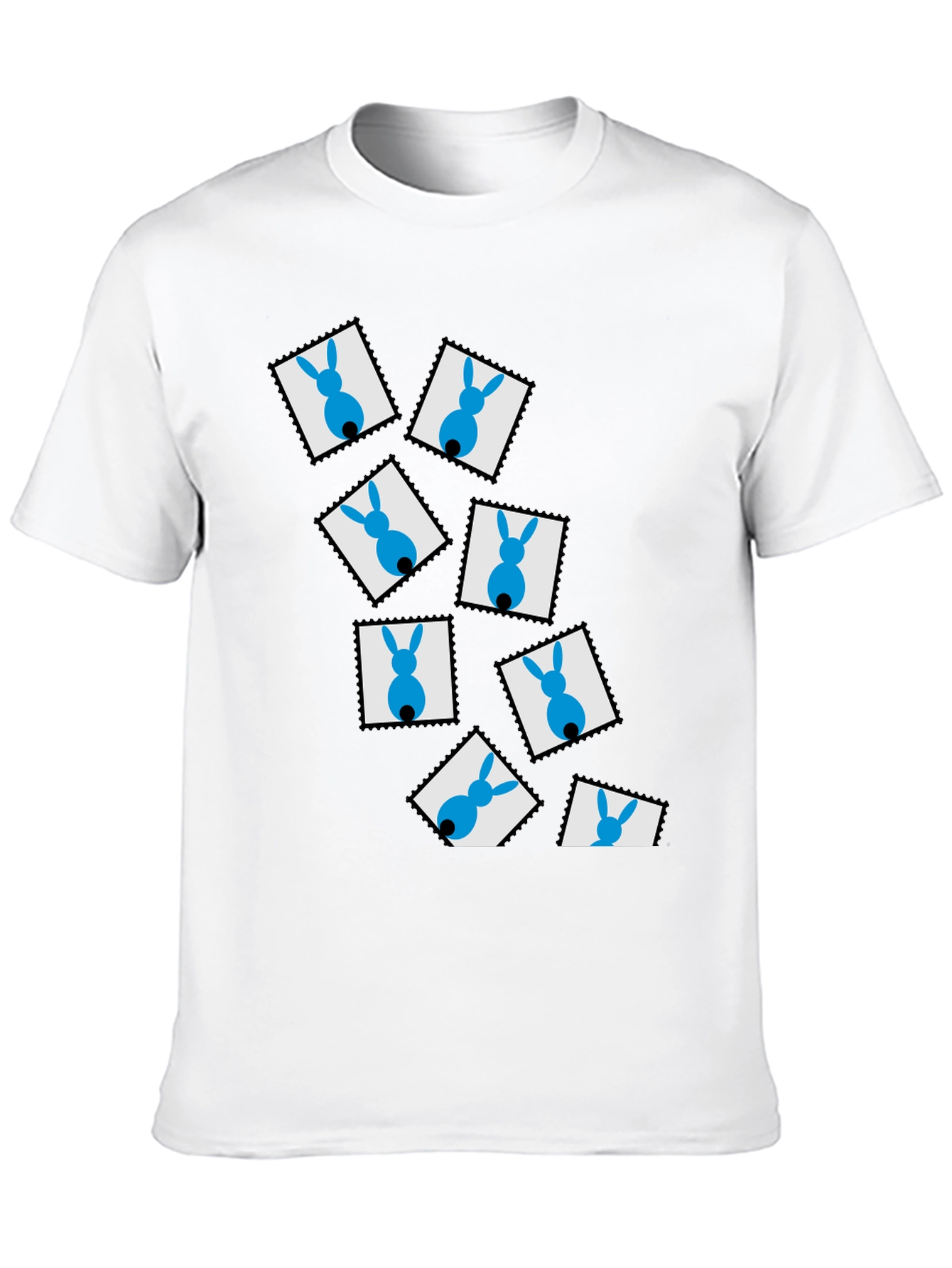 Novelty Bunny Stamp Black T-Shirt