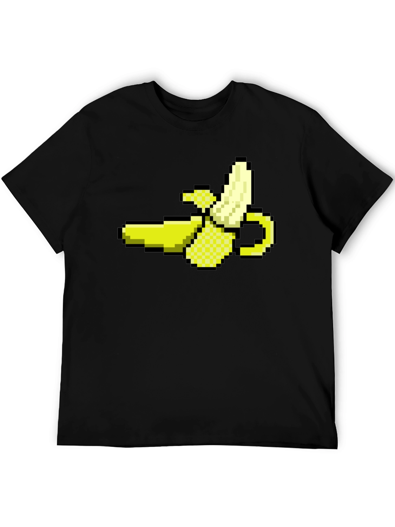 Pixel Banana Black T-Shirt - Gamer Style!
