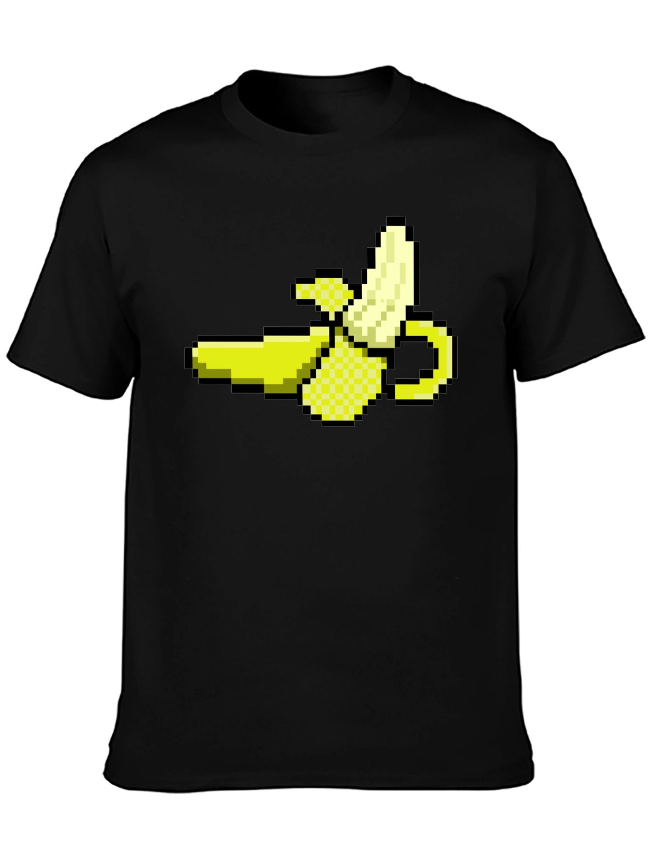 Pixel Banana Black T-Shirt - Gamer Style!