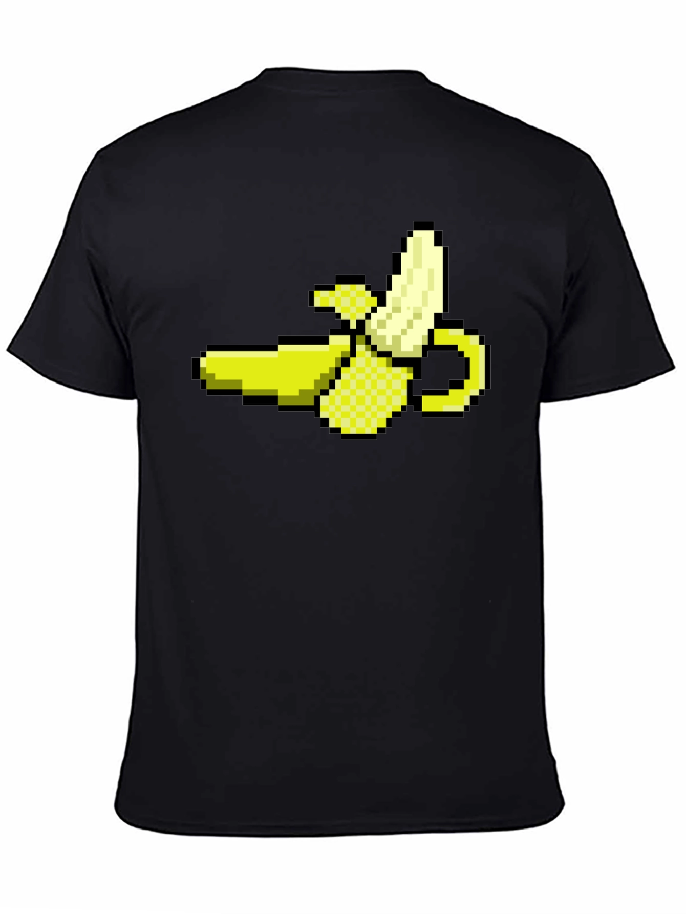 Pixel Banana Black T-Shirt - Gamer Style!