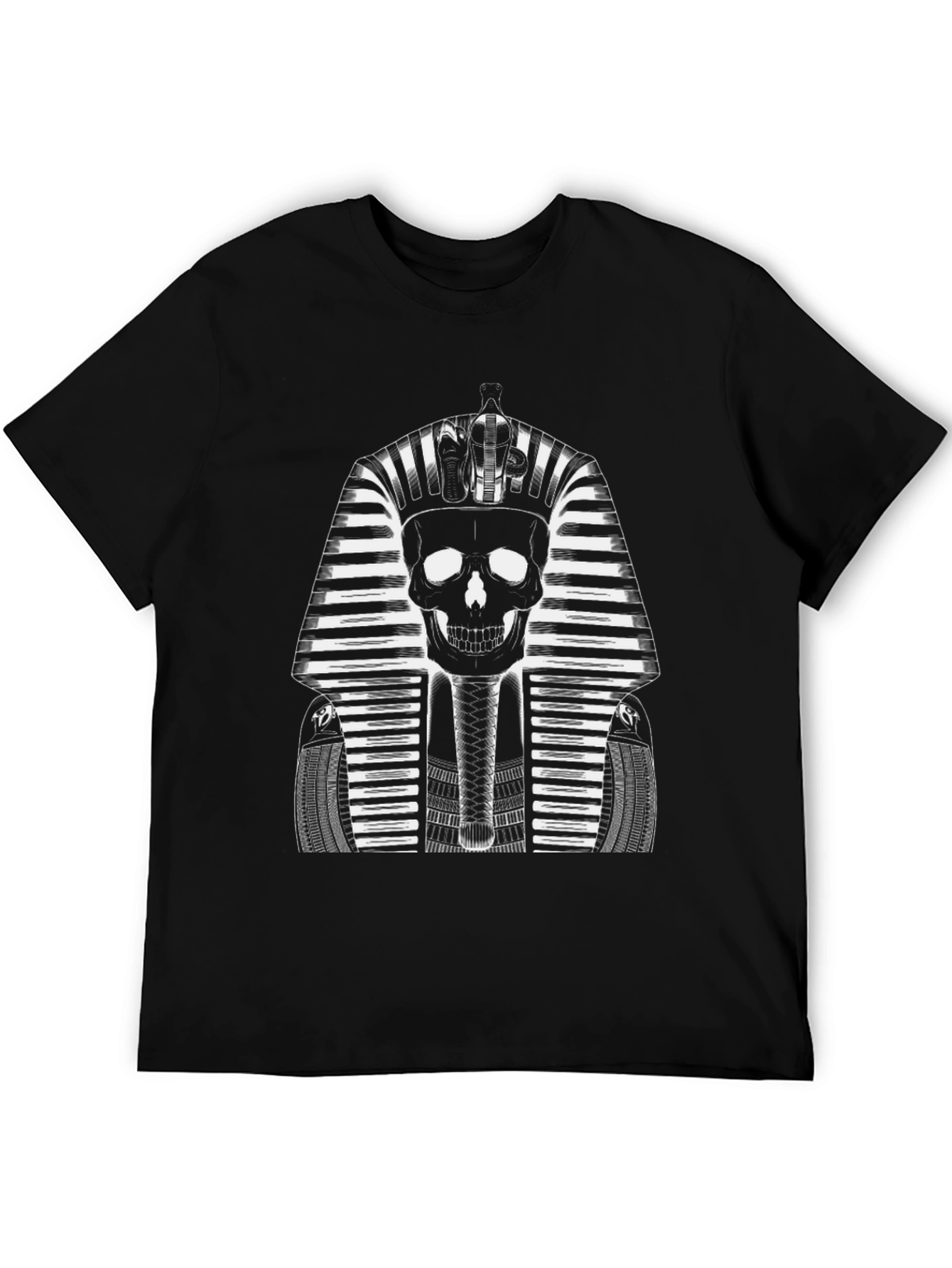 Skull Pharaoh Graphic Tee - Black Cotton T-Shirt