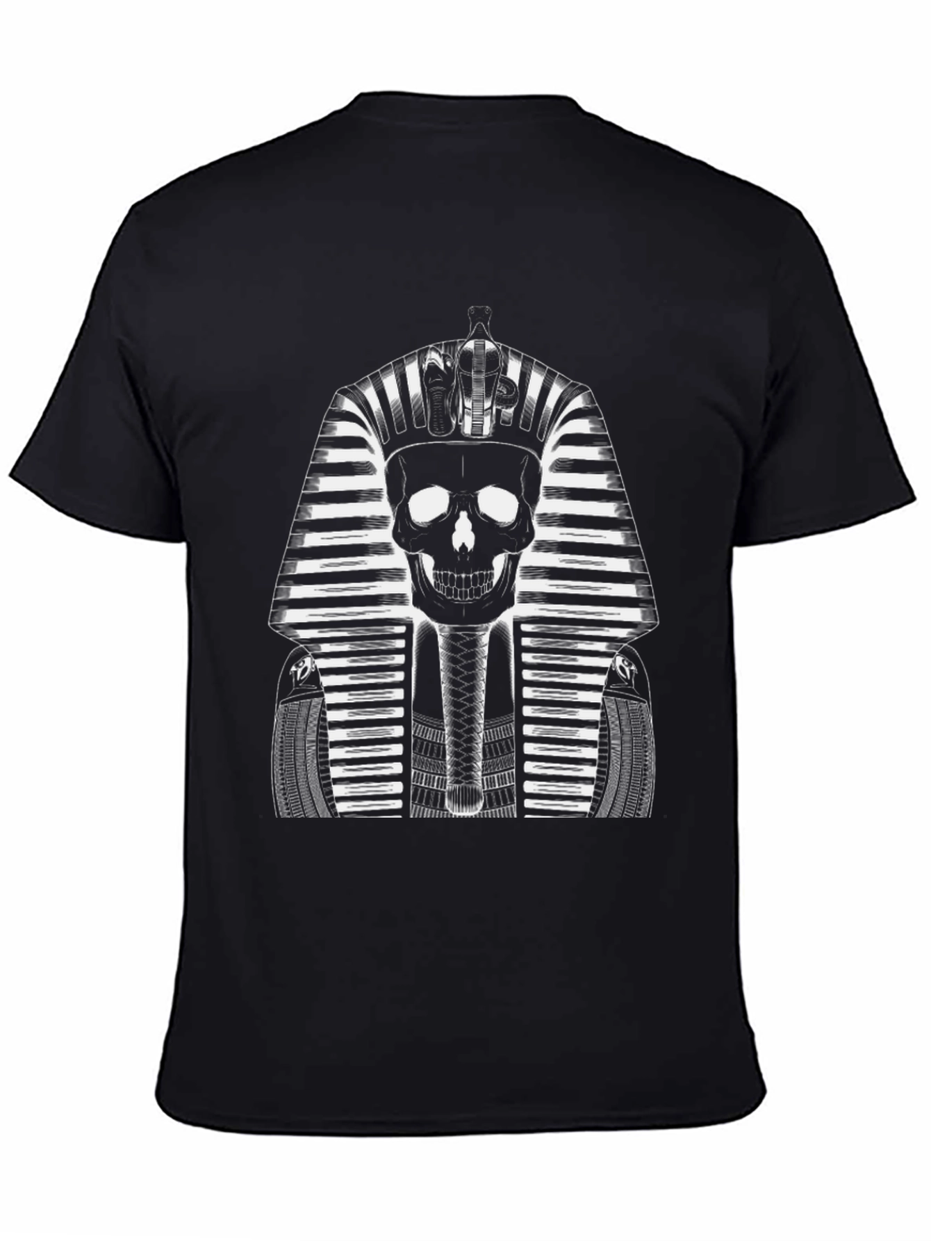 Skull Pharaoh Graphic Tee - Black Cotton T-Shirt