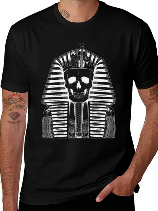 Skull Pharaoh Graphic Tee - Black Cotton T-Shirt