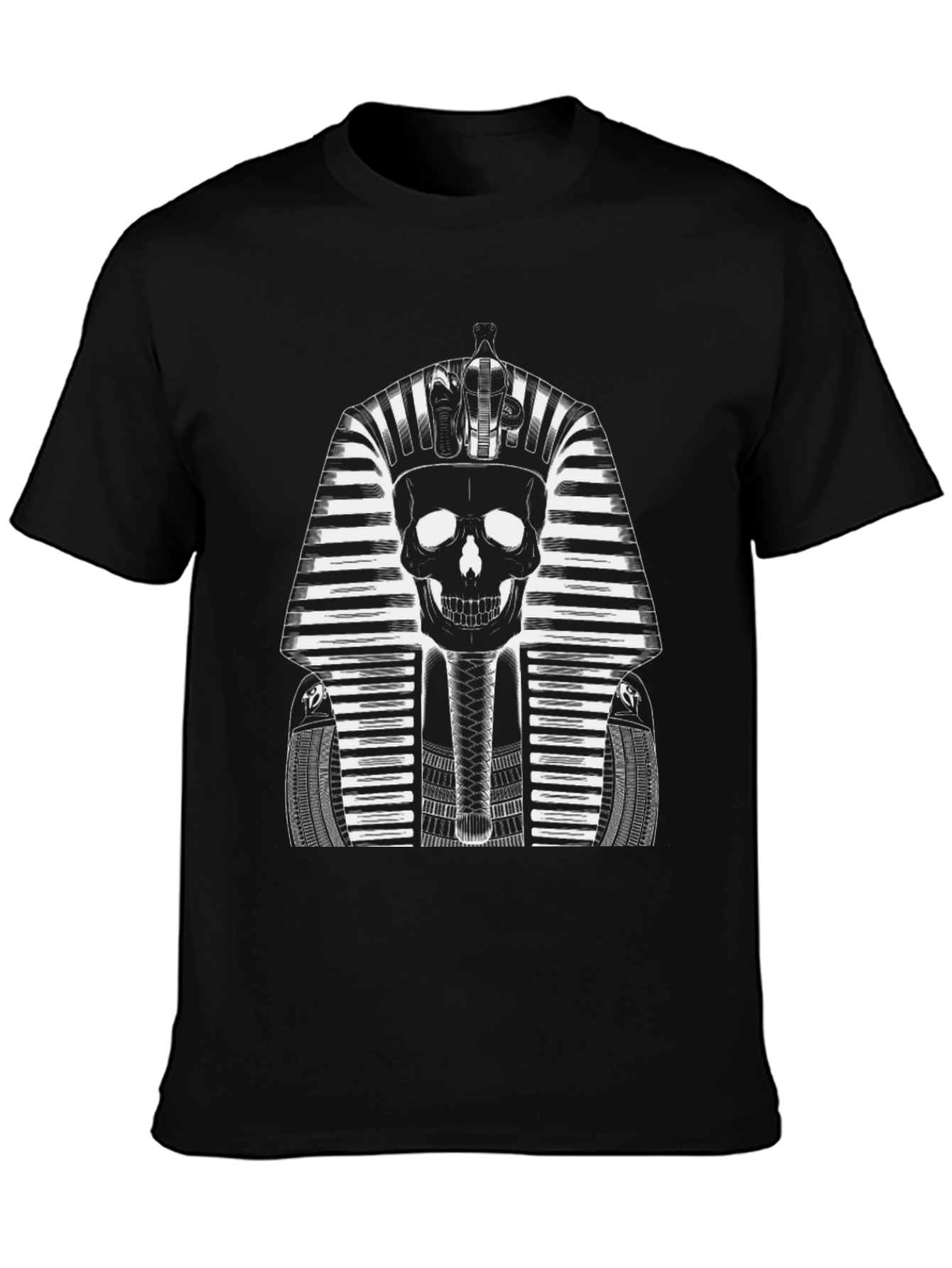 Skull Pharaoh Graphic Tee - Black Cotton T-Shirt