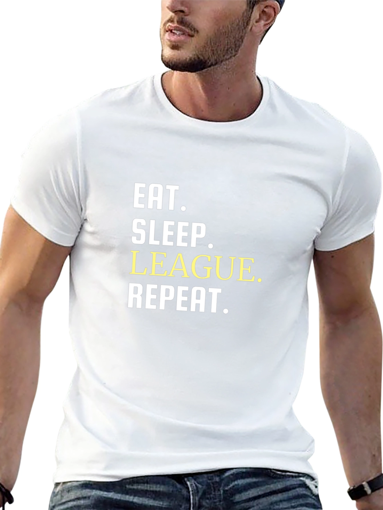 Eat Sleep League Repeat T-Shirt - Gamer Tee