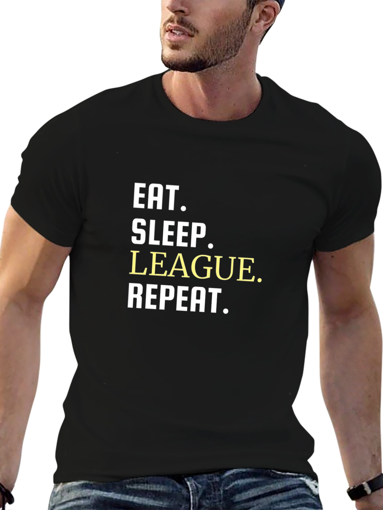 Eat Sleep League Repeat T-Shirt - Gamer Tee