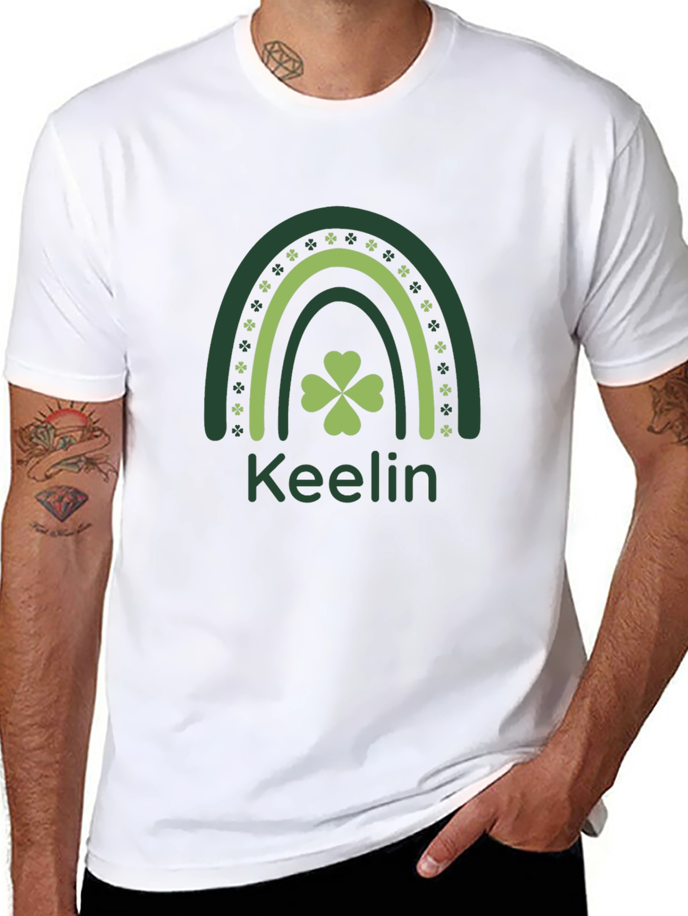 St. Patricks Day Keelin Rainbow Clover T-Shirt